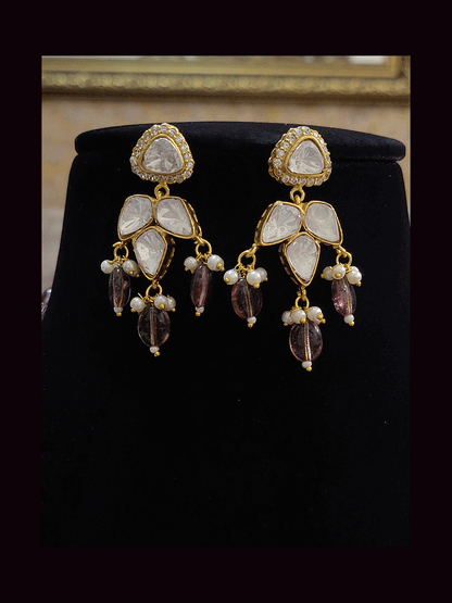 Five bold bead strings ganpati ji pendant set surrounded with kundan and AD