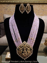 Load image into Gallery viewer, Laxmiji bold antique finish pendant set in 11 coloured beaded strings