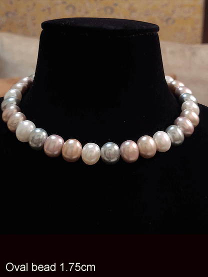 1.75 cm egg shell bead 8 inch long string