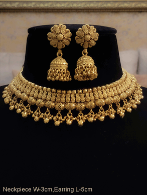 Flower lace on top with oval mesh design ghunghru hangings set