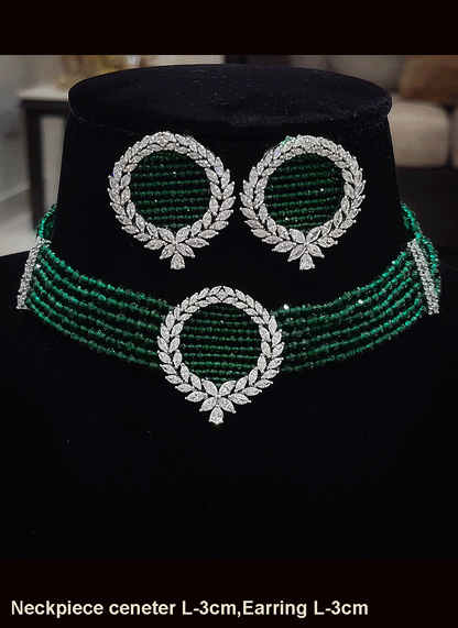 Circular AD leaf design center chik set with side ad tukdi