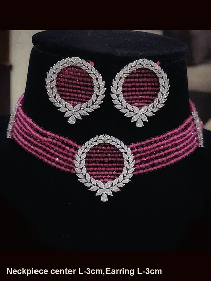 Circular AD leaf design center chik set with side ad tukdi