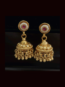 Broad chain with ruby stone pirohi tukdies with ghunghru hangings