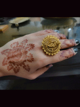 Load image into Gallery viewer, Leaf lace design adjustable krishna ji ring