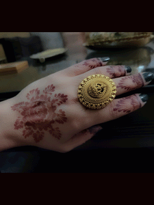 Oval bold laxmiji adjustable ring