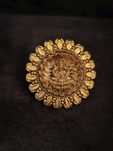 Load image into Gallery viewer, Laxmiji flower design adjustable ring with triple leaf lace