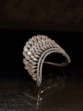 Load image into Gallery viewer, Double finger AD ring in rose gold and black finish