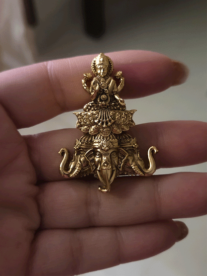 Three Ganpatiji faces with Laxmiji top adjustable ring