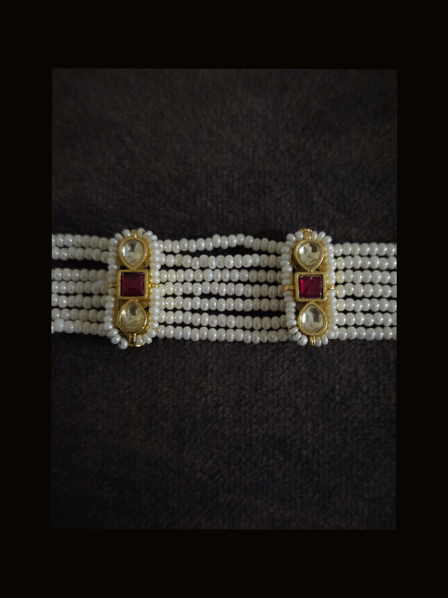 Paachi kundan tukdies in pearl strings sheeshphool 2cm broad