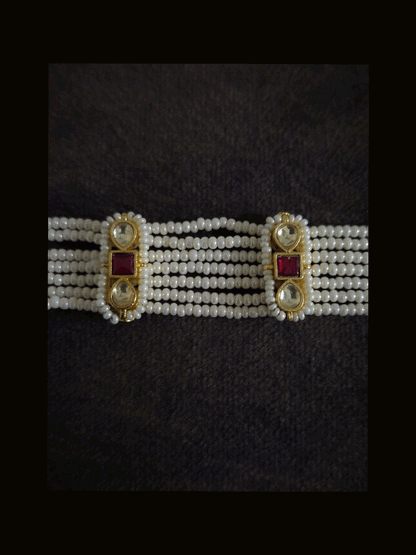 Paachi kundan tukdies in pearl strings sheeshphool 2cm broad