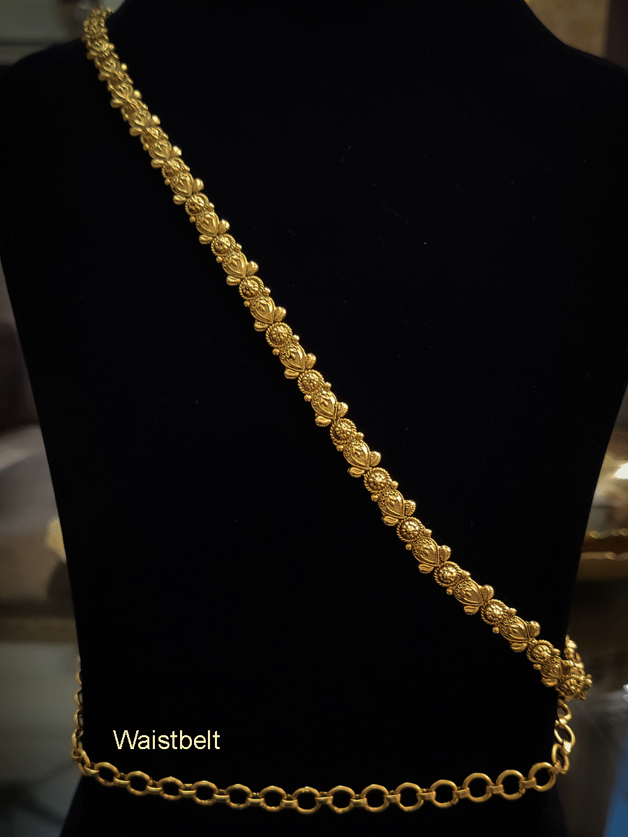 Circular and leaf design 0.75cm broad waistbelt