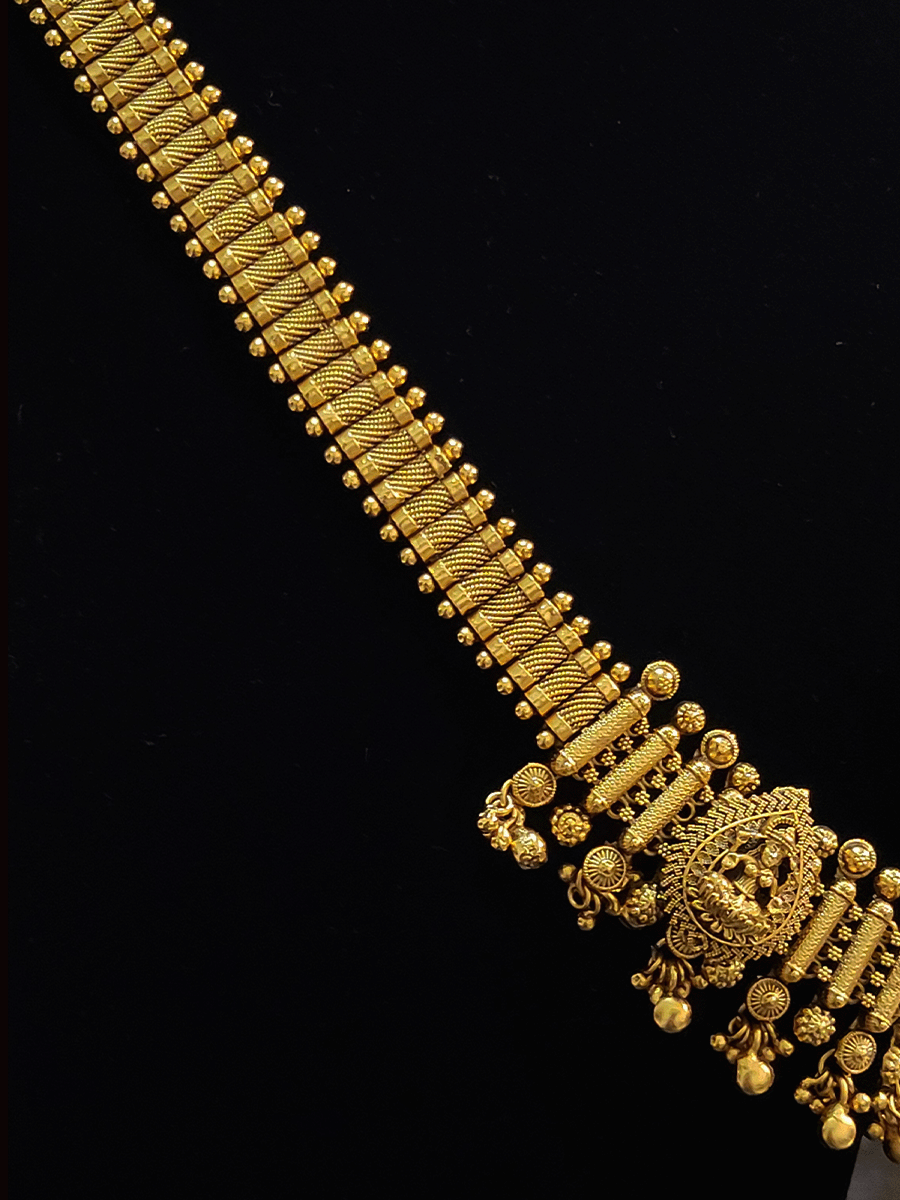 3cm broad elephant and laxmiji motif's on broad chain waistbelt with ghunghru hanging's