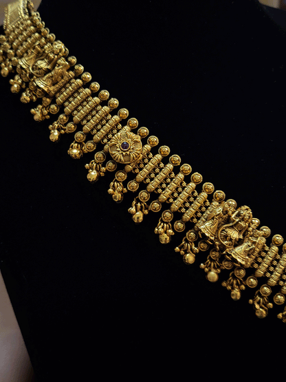 3cm broad krishna with nrityangana's and circular tukdies waistbelt