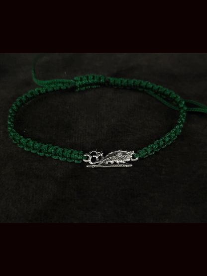 Om with feather cubic zirconia sterling silver rakhi