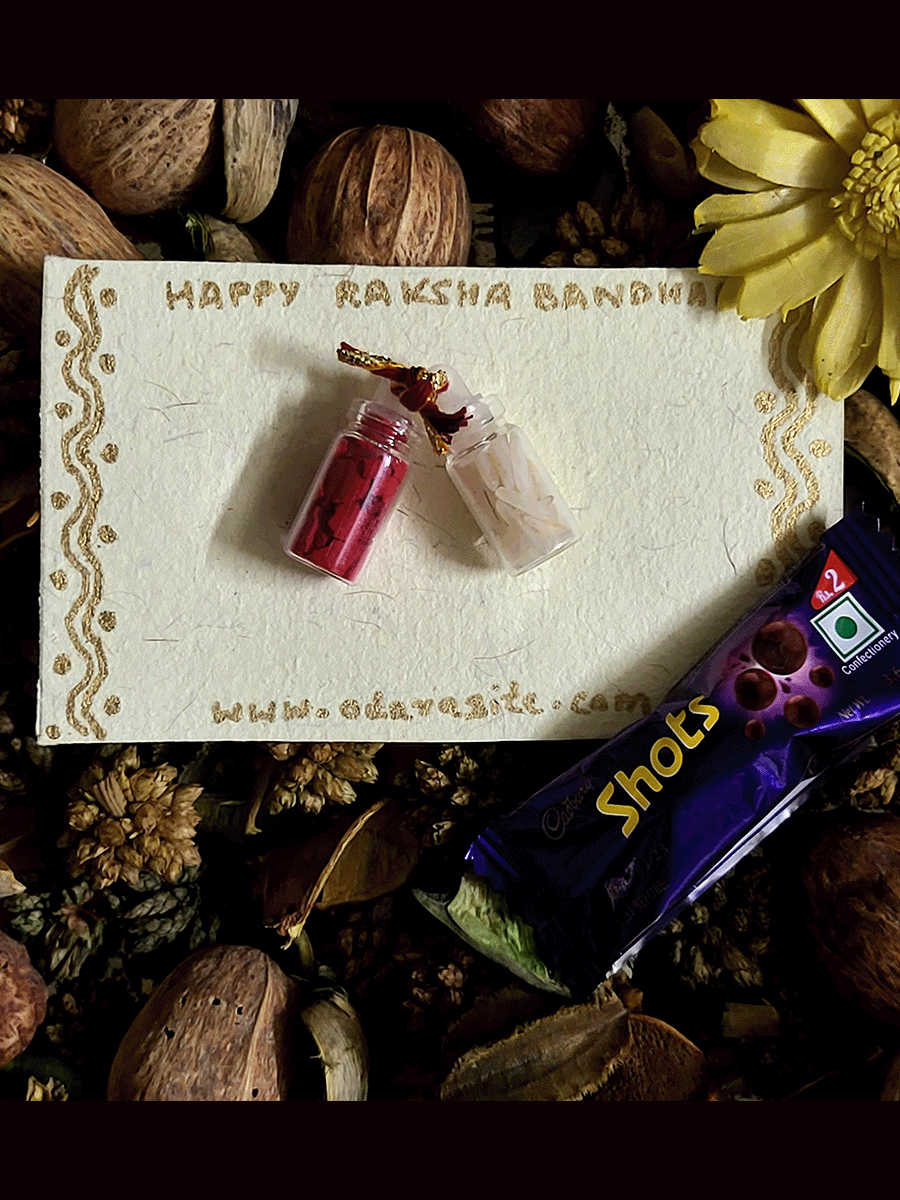 Odara small Roli-Chawal bottles with chocolate