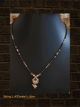Load image into Gallery viewer, Leaf design pirohi work ruby stone and kundan mangalsutra - Odara Jewellery