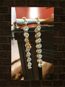Leaf kundan tukdi with pirohi anklet pair - Odara Jewellery