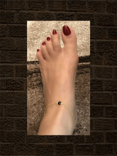 Load image into Gallery viewer, Sterling silver anklet with black onyx stone(single) - Odara Jewellery