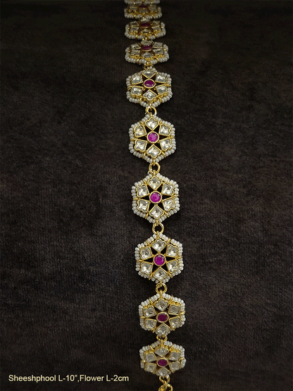 Flower design pacchi kundan sheeshphool - Odara Jewellery