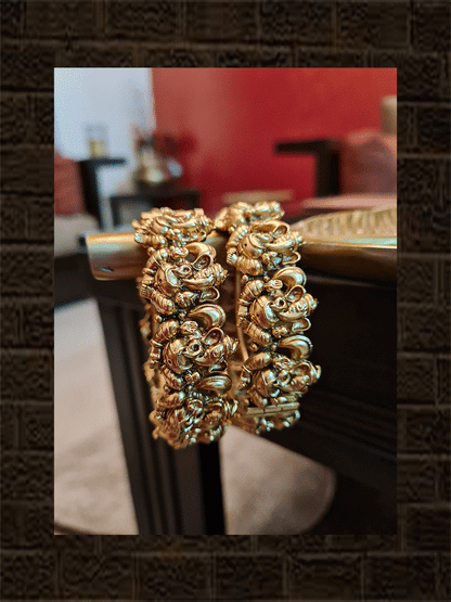 Set of two openable Ganpati ji kada's - Odara Jewellery