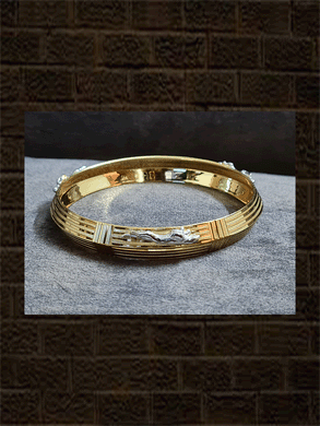 Jaguar motif men's kada in white rhodium finish - Odara Jewellery