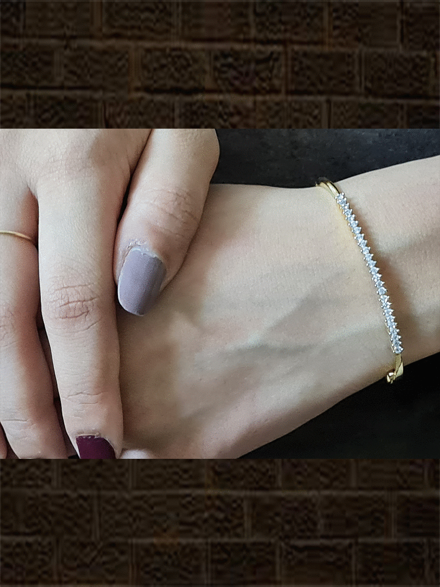 14k two tone diamond bangle Bracelet – Mike The Jeweler