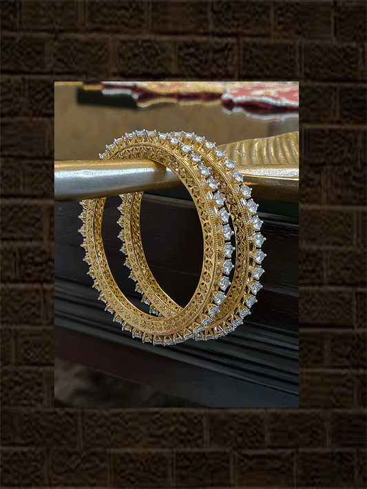 Zircon studded pacheli's(set of two) - Odara Jewellery
