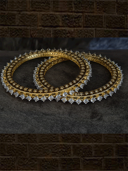 Zircon studded pacheli's(set of two) - Odara Jewellery