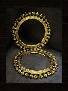 Set of two non openable self design pacheli with flower top design