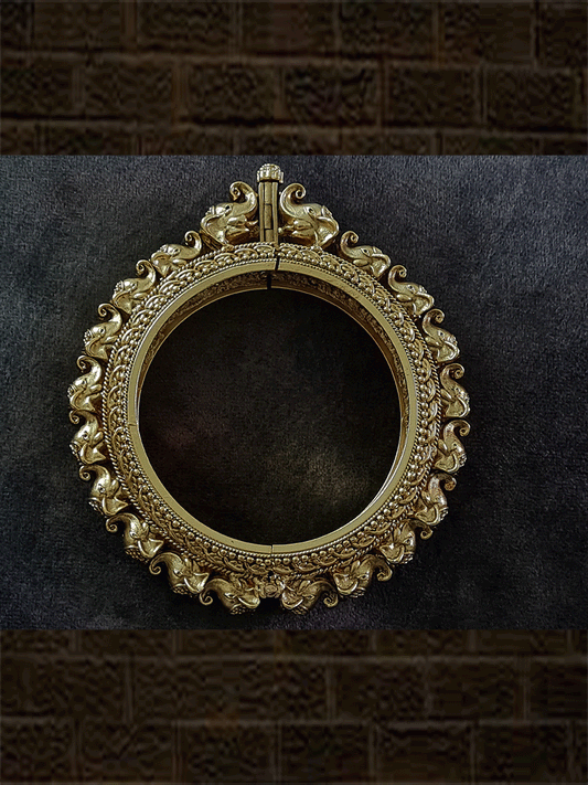 Elephant mouth openable kada with elephant face design(single) - Odara Jewellery