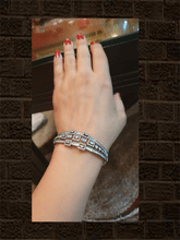 Load image into Gallery viewer, Black finish center brick design AD openable bracelet - Odara Jewellery