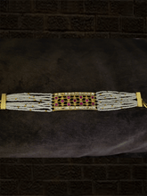 Load image into Gallery viewer, Mesh design pacchi kundan cheed side strings bracelet - Odara Jewellery
