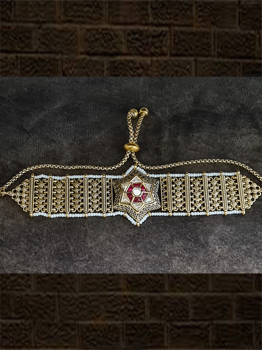 Star shaped broad chain adjustable bracelet in different colours - Odara Jewellery