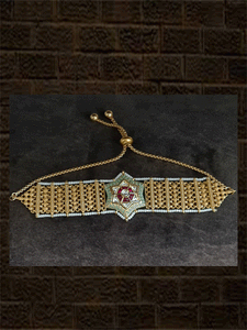 Star shaped broad chain adjustable bracelet in different colours - Odara Jewellery