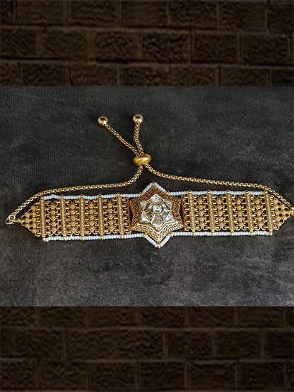 Star shaped broad chain adjustable bracelet in different colours - Odara Jewellery