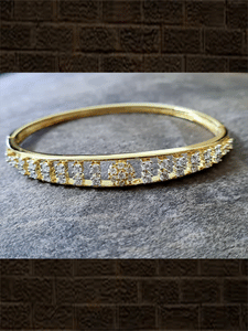 AD flower design vertical AD lines openable bracelet(fits to size 2'4 and 2'6) - Odara Jewellery
