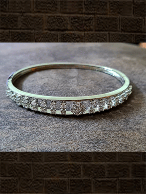 AD flower design vertical AD lines openable bracelet(fits to size 2'4 and 2'6) - Odara Jewellery