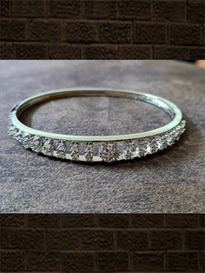 AD flower design vertical AD lines openable bracelet(fits to size 2'4 and 2'6) - Odara Jewellery