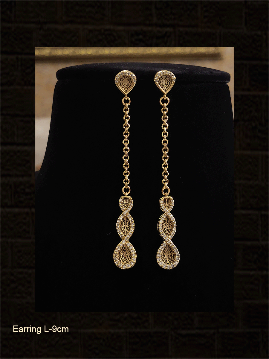 Latest Long Gold Chain Earring Designs 