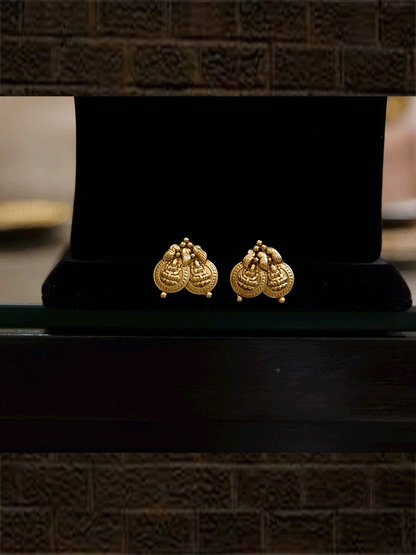 Double laxmiji coin earrings - Odara Jewellery