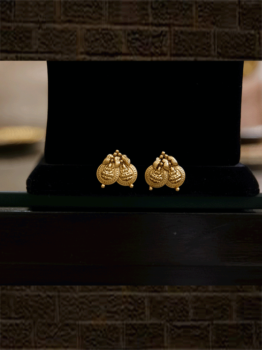 Double laxmiji coin earrings - Odara Jewellery