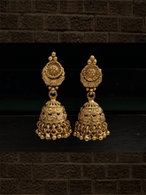 Load image into Gallery viewer, Flower design top with peacock design domb jhoomki - Odara Jewellery