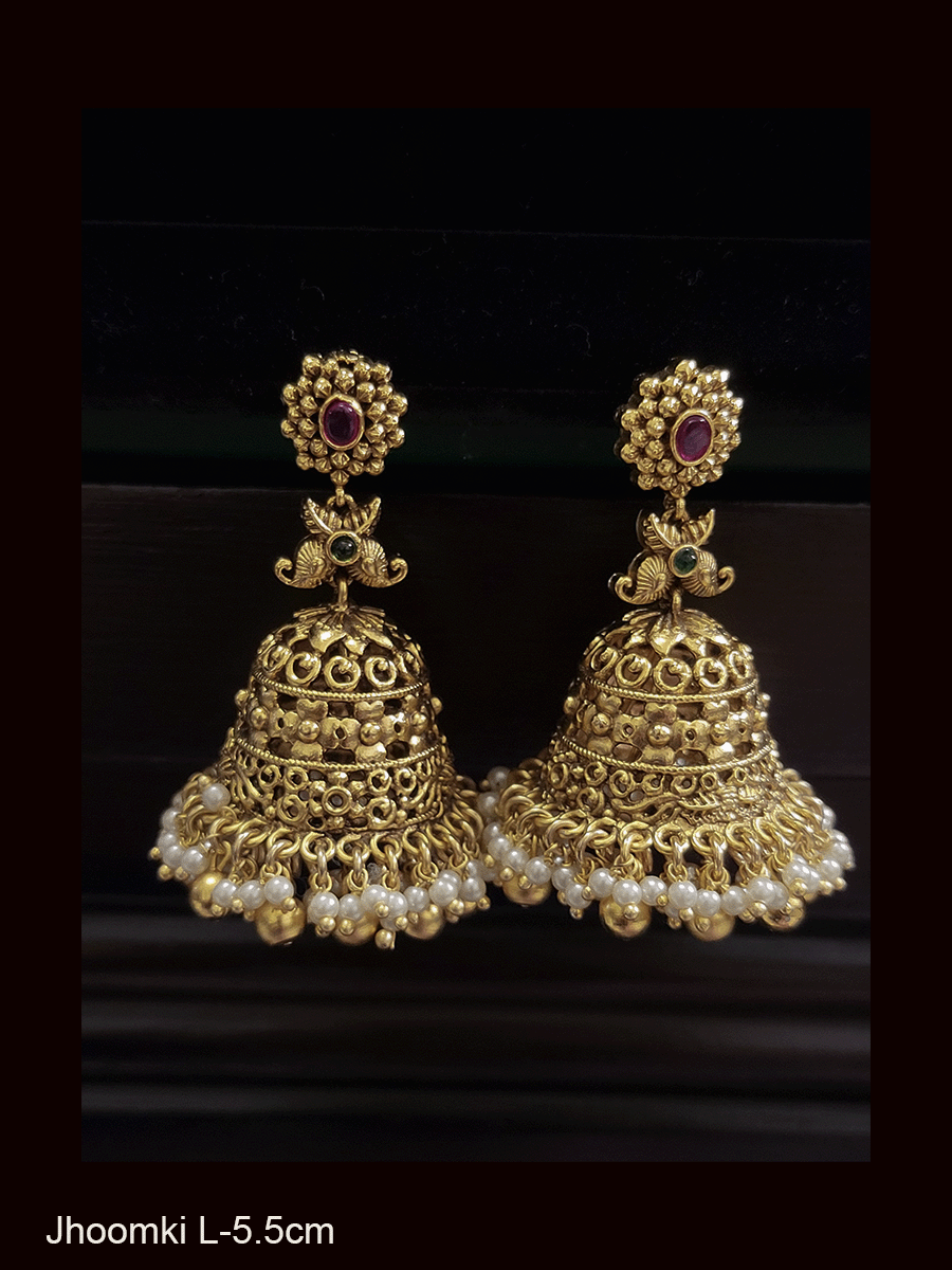 Flower top flower design conical shaped jhoomki