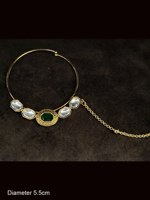 5.5cm kundan and stone studded ring nath