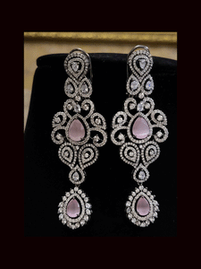 Black finish AD and stone studded multi string neckpiece