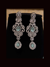 Load image into Gallery viewer, Black finish AD and stone studded multi string neckpiece