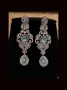 Black finish AD and stone studded multi string neckpiece