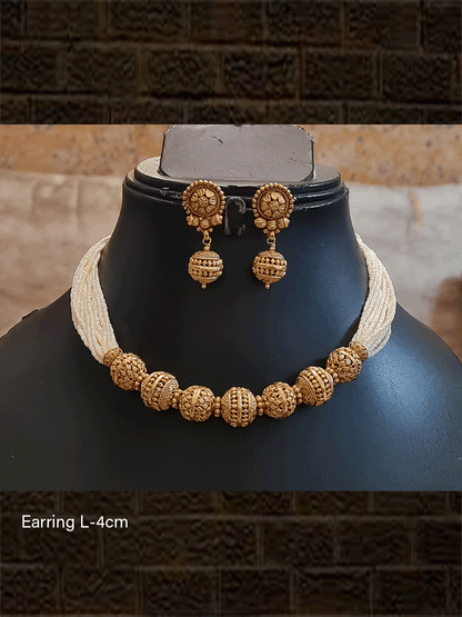 Seven matar beads in multiple cheed strings set - Odara Jewellery