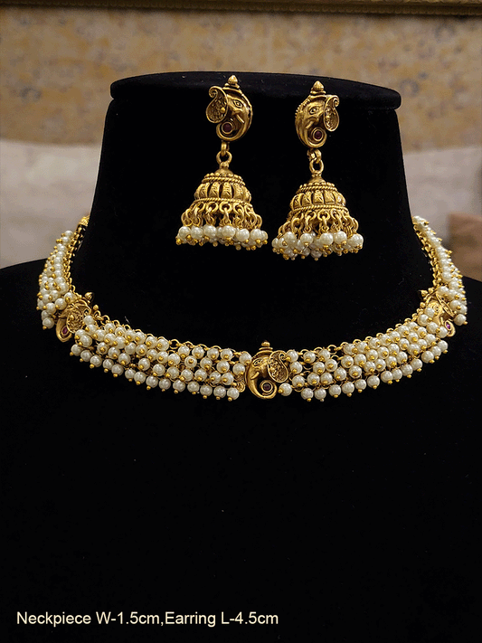Bead hangings side chain with ganpatiji motif's set