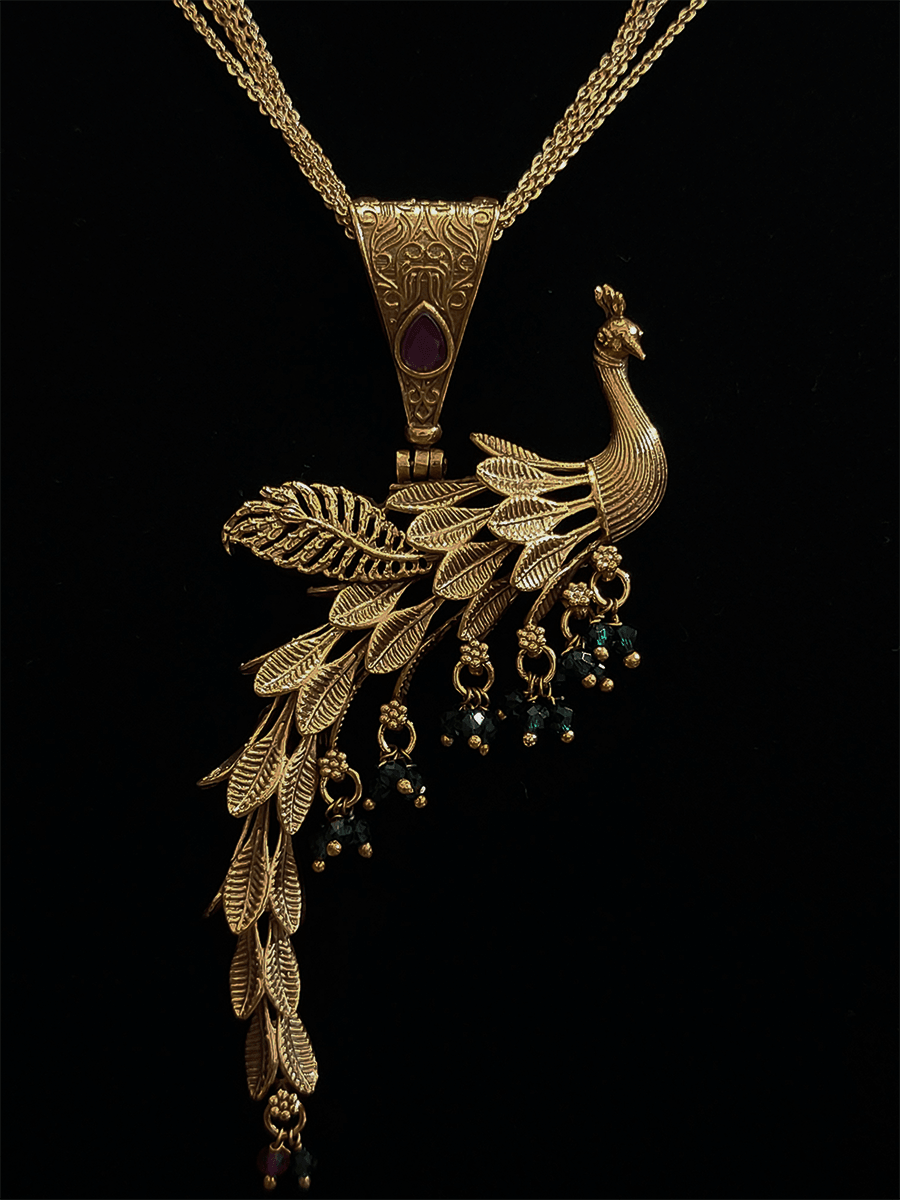 Gold peacock 2025 pendant designs